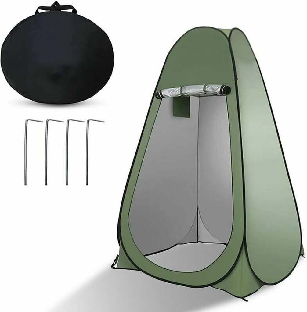 Tragbares Pop-up-Sichtschutzzelt eignet sich für Außendusche, Umkleidekabine, Sonnenschirm und Campingtoilette (Grün)