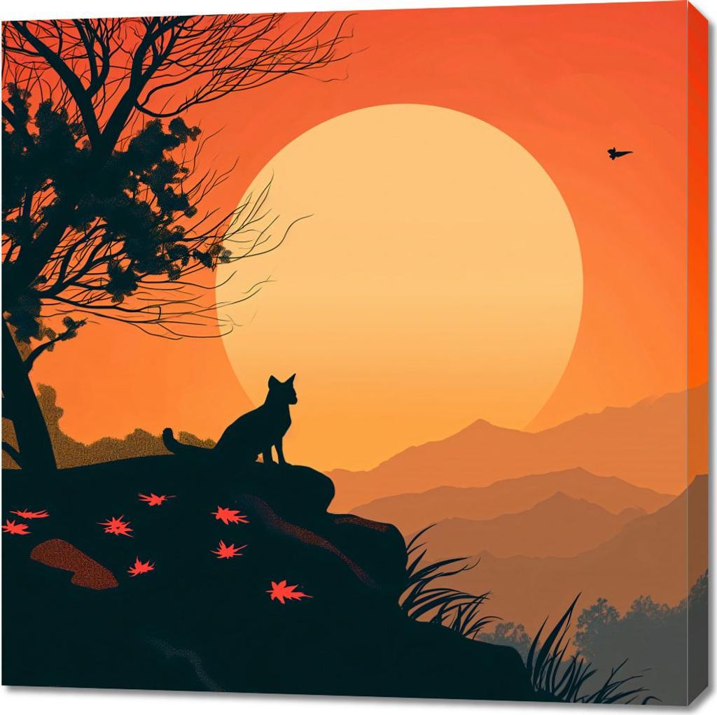Bild 90x90cm Katzenhügel