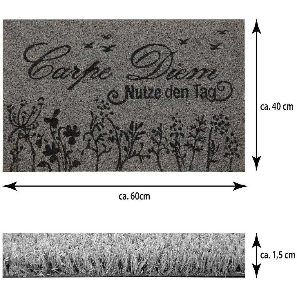 Bestlivings - Zerbino In Polipropilene E Gomma, 40x60 Cm, Grigio Scuro, Antiscivolo, Per Esterni E Interni, Resistente UV