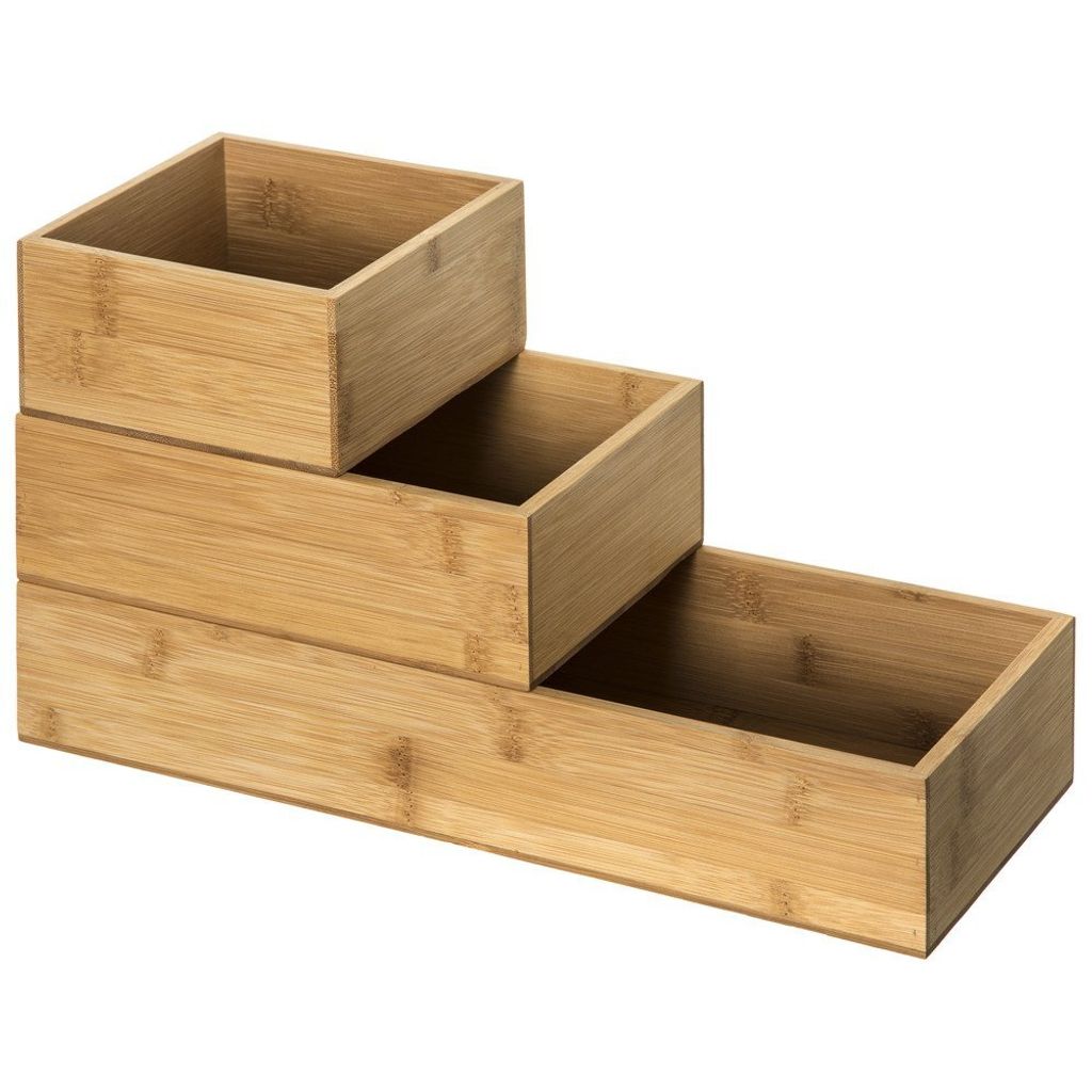 Zestaw 3 bambusowych organizerów Zdjęcie produktu 
