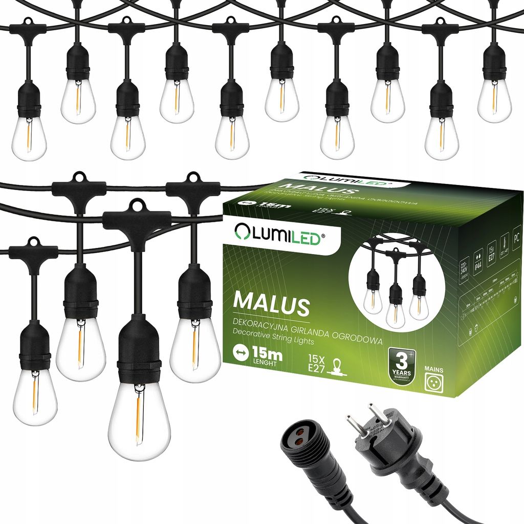 LUMILED pohádková světla venkovní 15M s 15 E27 1W LED Obrázek produktu 