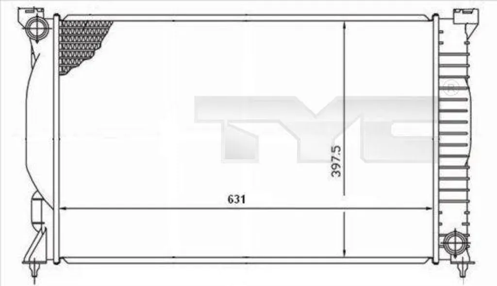 Radiateur TYC 702-0019 Haute Résistance compatible Audi A4 8E0121251G