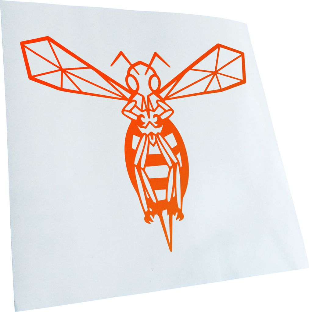 Kiwistar - Autoaufkleber - Hornisse Polygon wespe - Orange - 10x8cm - Aufkleber für Auto, Laptop, Fahrrad, LKW, Motorrad mehrfarbig JDM Decal Racing