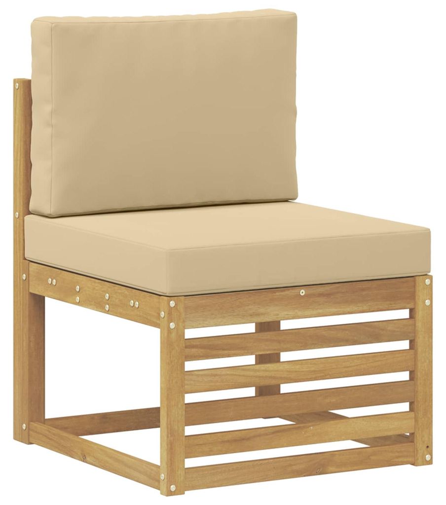 vidaXL Outdoor Mittelsofa Massivholz Akazie Weiß
