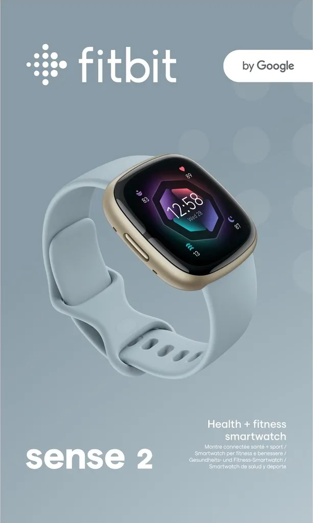 Fitbit Sense 2 FB521GLBM avec Capteur de Stress et ECG Soft Gold Blue - 6
