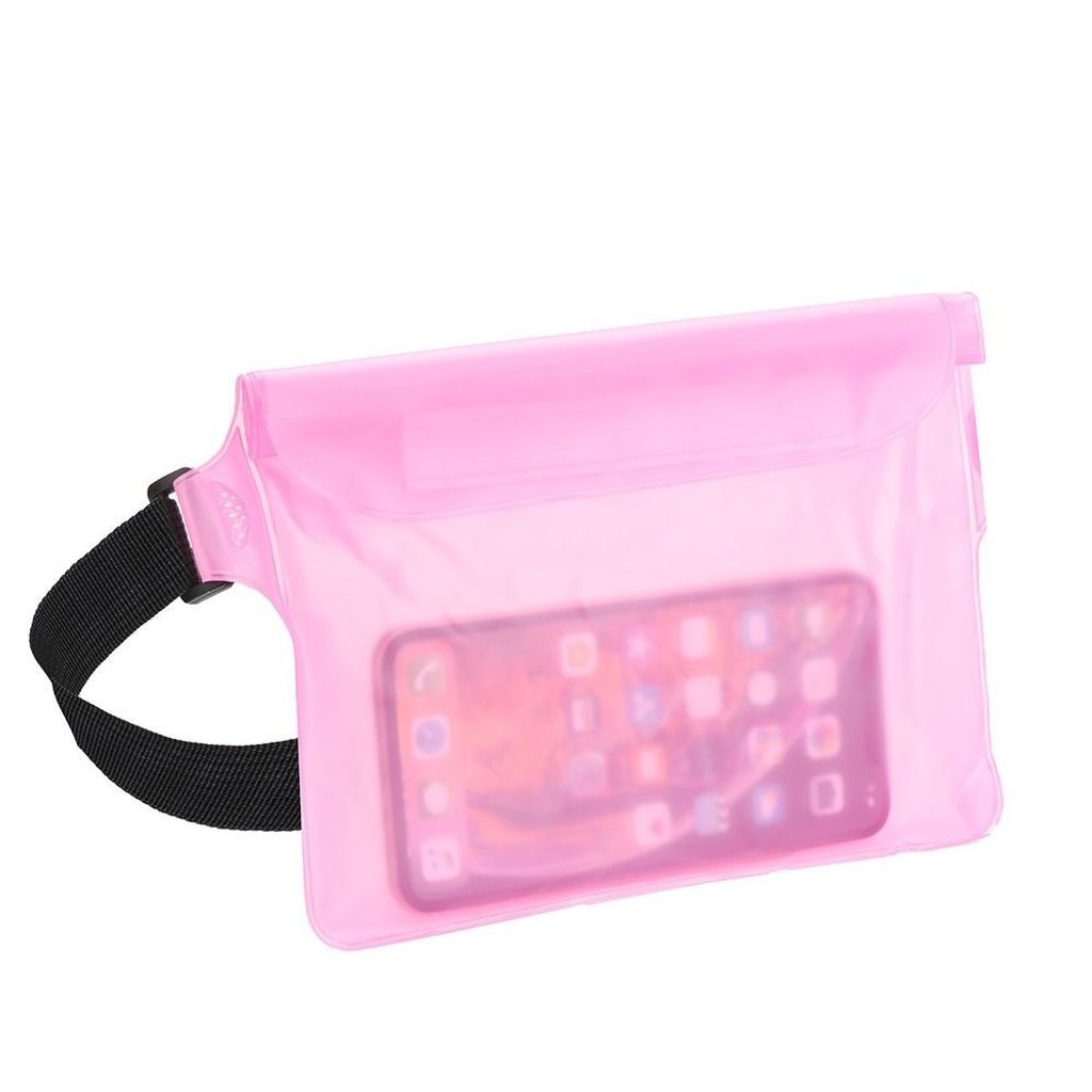 Waterproof bag passend für mobile phone with belt clip rose