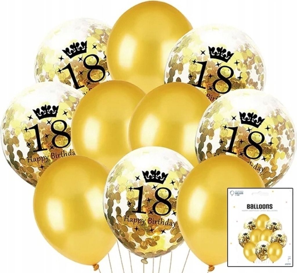 Gold-Konfetti-Ballon-Set Für 18. Geburtstag Jubiläumsfeier