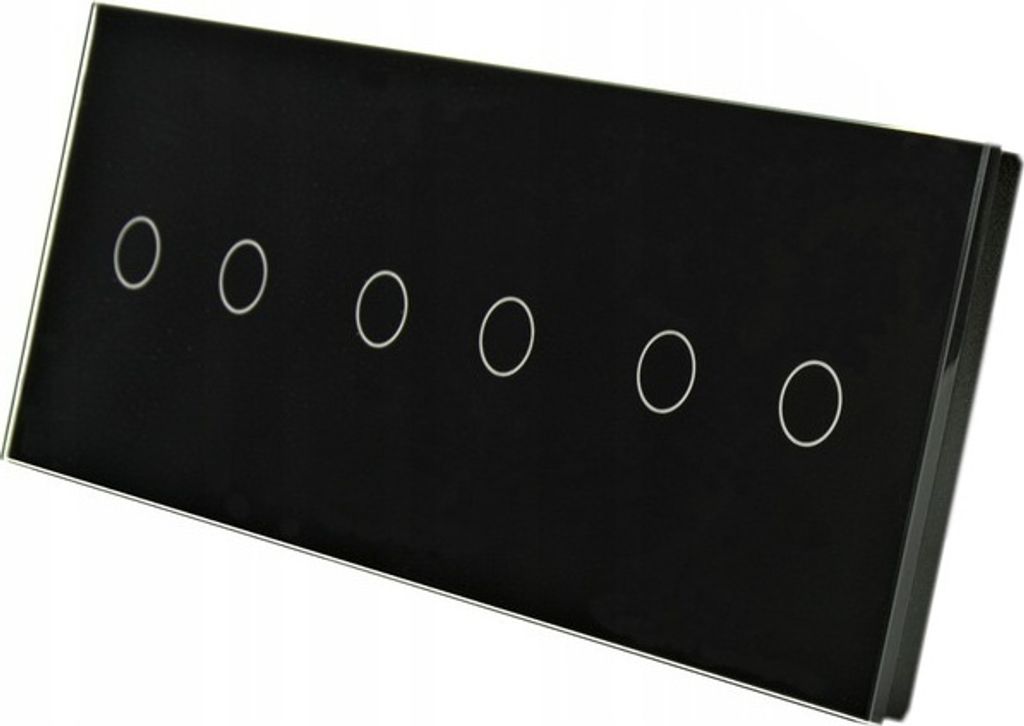 Touchschalter Panel 2+2+2 Glas schwarz Qtouch Wandschalter ohne Modul