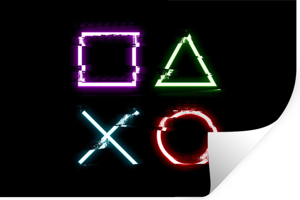 MuchoWow Wandtattoo Wandsticker Wandaufkleber Spiel - Controller - Led 120x80 cm Selbstklebend und Repositionierbar - Selbstklebend - Fototapeten