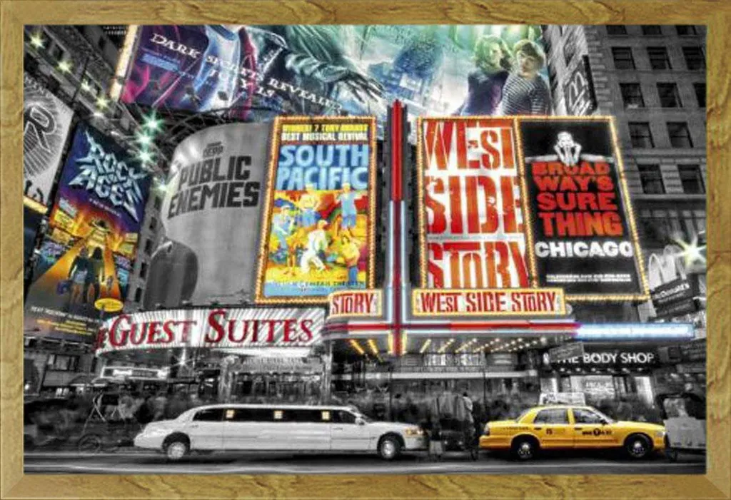 Poster New York Cartelli Teatrali + Cornice Rovere Shinsuke Maxi MDF
