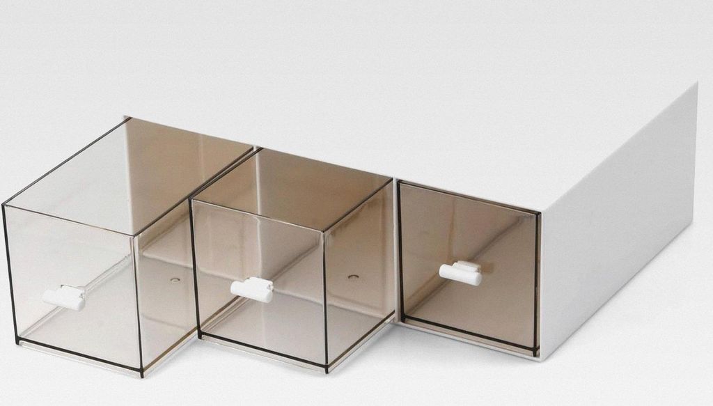 Aufbewahrungsbox aus Kunststoff mit 3 Schubladen, Küchen Organizer Teebox Schubladenturm aus Kunststoff für Schlafzimmer Büro, Organizer für Ka...