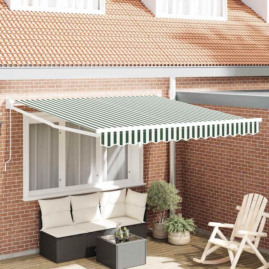 Maison Exclusive - Markise Grün und Weiß 300 x 250 x 165 cm Polyester