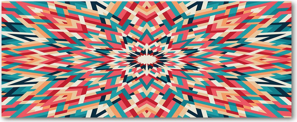 Tulup Küchenrückwand Spritzschutz aus Glas -125x50 -Spritzschutz auf gehärtetes Glas Deko Kunst Kaleidoskop