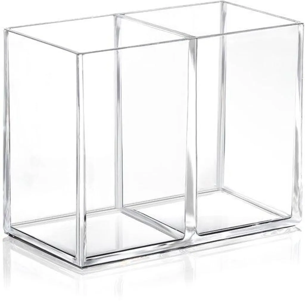 Porte-documents en acrylique cristal 2 sections rangement transparent