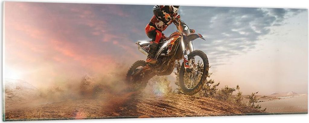 Bilder auf glas - Motor Reiten Helm - 90x30cm - Glasbilder - Wandbilder - Kunstdruck - zum Aufhängen bereit - Wanddekoration aus Glas - Glas Bilde...