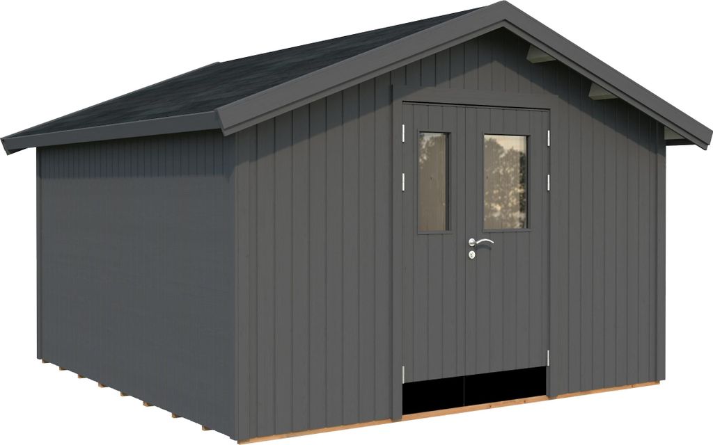 Palmako Gerätehaus Lucas 12,1 m² - 16 mm dunkelgrau lackiert
