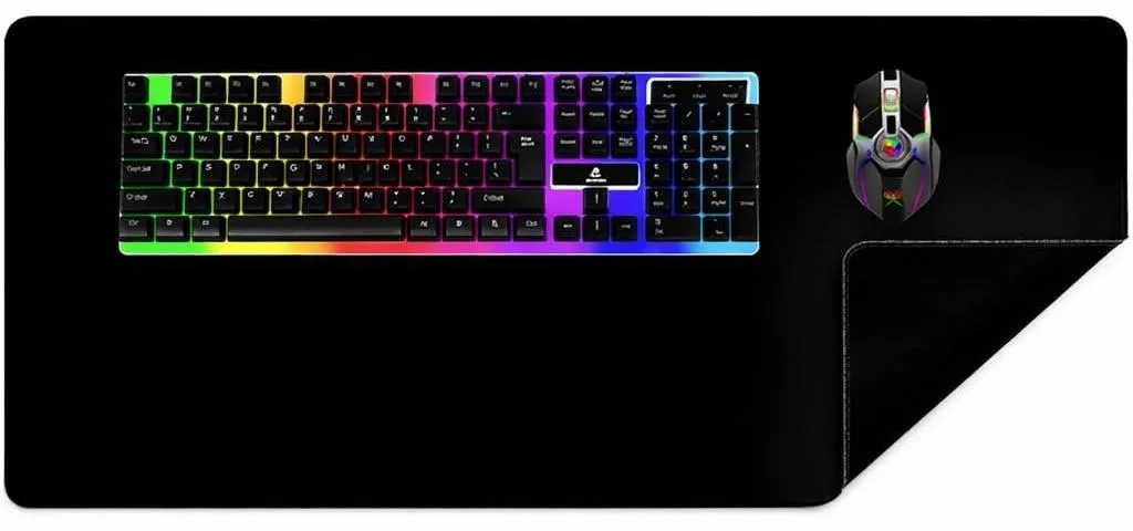Tapis de souris XXL antidérapant avec bords renforcés et surface étanche