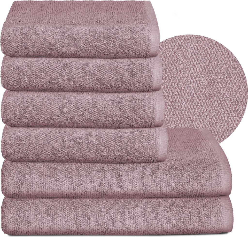 BEAUTEX Handtuch-Set Premium Frottier Sets, Europe, 100% Baumwolle 550g/m², Oeko-TEX ,Altrosa,Set: 4 Hand-, 2 Badetücher