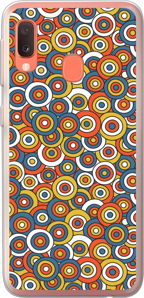 MuchoWow Handyhülle Schutzhülle Hülle für Telefoonhoesje Samsung Galaxy A20e Muster - Retro - Kreis Silikon Softcase Handy Hülle - Abdeckung