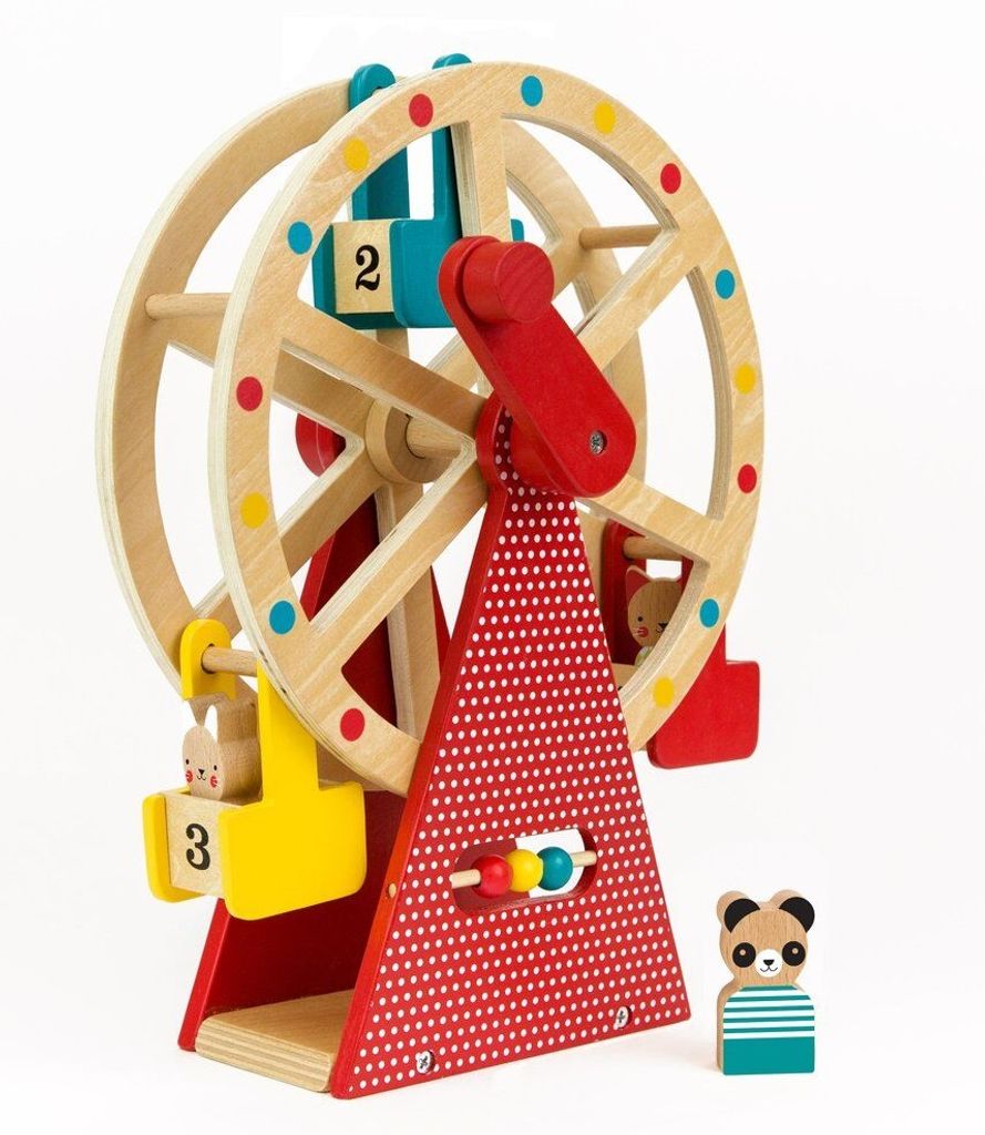 Petit Collage Holz-Riesenrad Spielzeug mit Spielfiguren Produktbild 