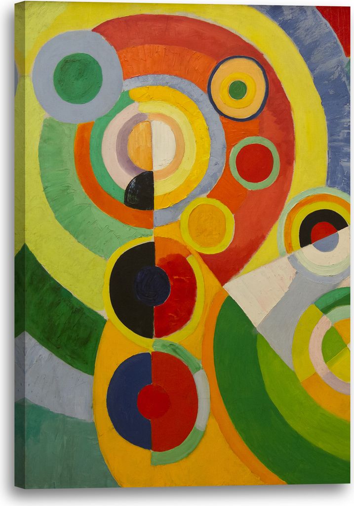 Leinwandbild (80x120cm): Robert Delaunay - Rythmus, Freude am Leben, echter Holz-Keilrahmen inkl. Aufhänger, handgefertigt in Deutschland