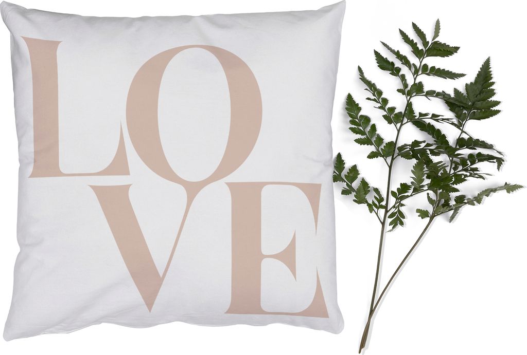 MuchoWow Zierkissen Sofakissen Wohnzimmer Dekokissen 60x60 cm Text - Zitate - Liebe - Sitzfläche - Foto Polster