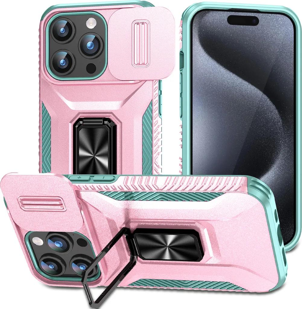 Cover Rosa iPhone 15 Pro Super Resistente: Protezione Totale Bambini