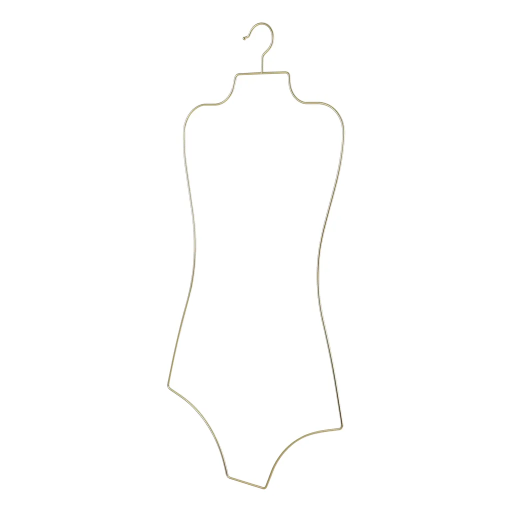 Porte-maillot de bain métal or, cintre silhouette idéal pour les bikinis