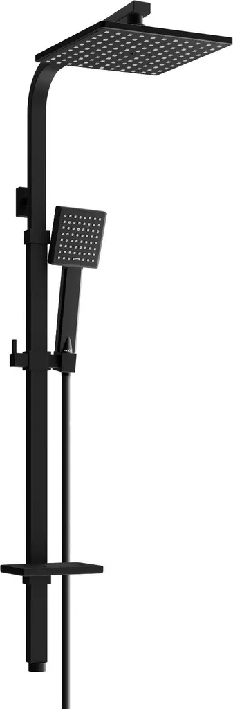 Colonne de douche Q45 noire mate avec pommeau haute pression et flexible