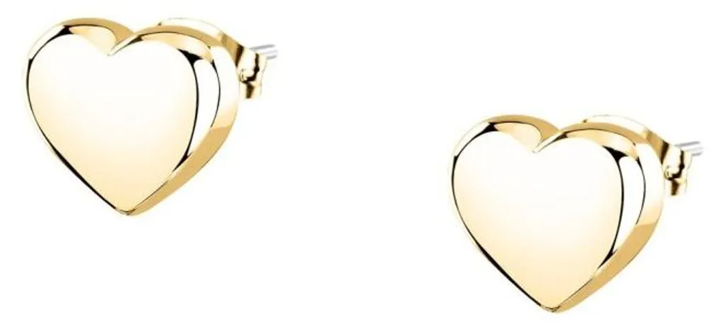 Boucles d'oreilles puces en plaqué or avec motifs cœurs entrelacés