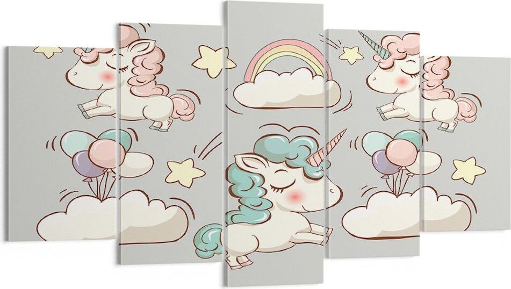 Bild auf Leinwand - Leinwandbild - Wolke Tapete Einhorn Produktbild 