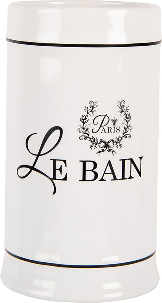 Clayre & Eef Zahnbürstenhalter Ø 8x13 cm Weiß Keramik