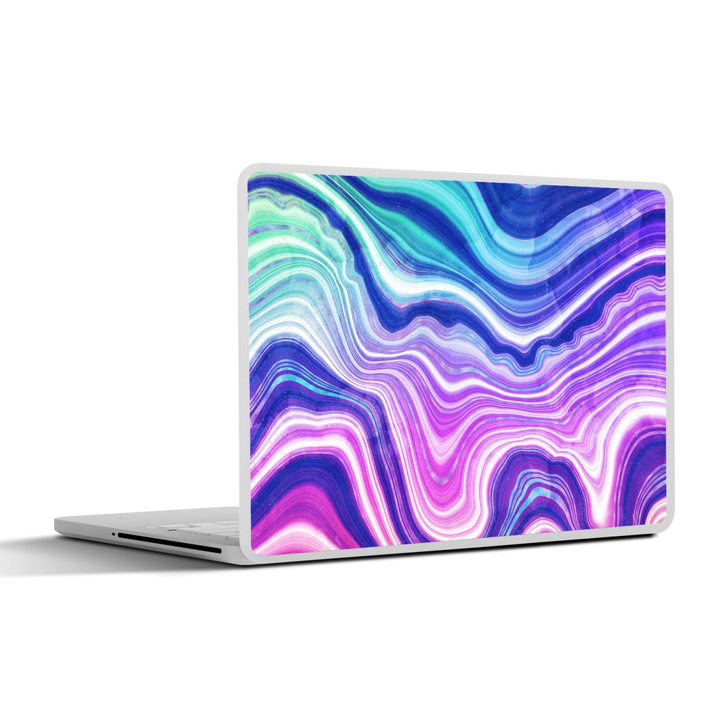MuchoWow Laptop Aufkleber Sticker Cover Neon - Achat - Geode - Edelstein 30x21 cm - Sticker für Laptop - Selbstklebend
