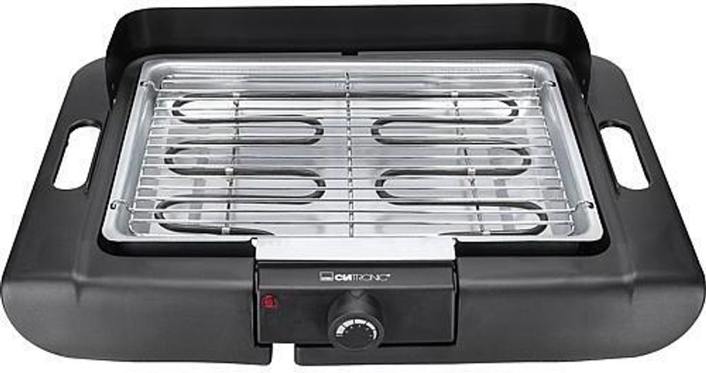 A studio shot of an electric table grill.