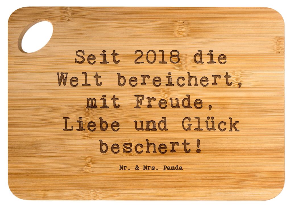 Mr. & Mrs. Panda Schneidebrett Spruch 2018 Geburtstag - Transparent - Geschenk, Happy Birthday, Holzbrett, Welt bereichert, Glückwunsch, vesperbre...