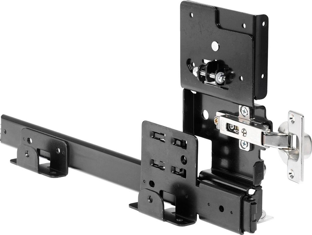 Accuride DB1321 Schienensystem für Schranktüren - Innenführung mit Teilauszug und Scharnier für FB bis 405mm, Stahl schwarz chromatiert