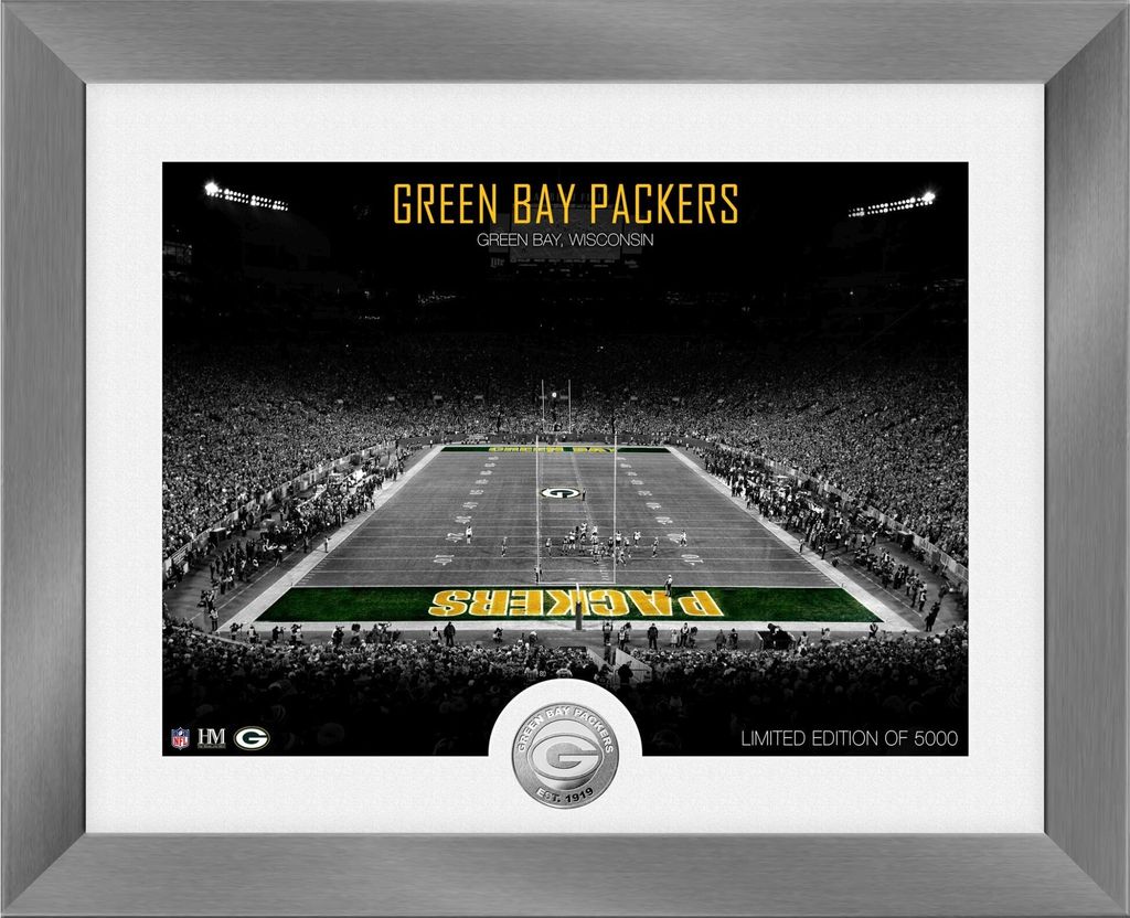 Green Bay Packers NFL Stadion Silber Coin Bild 40x33cm Produktbild 