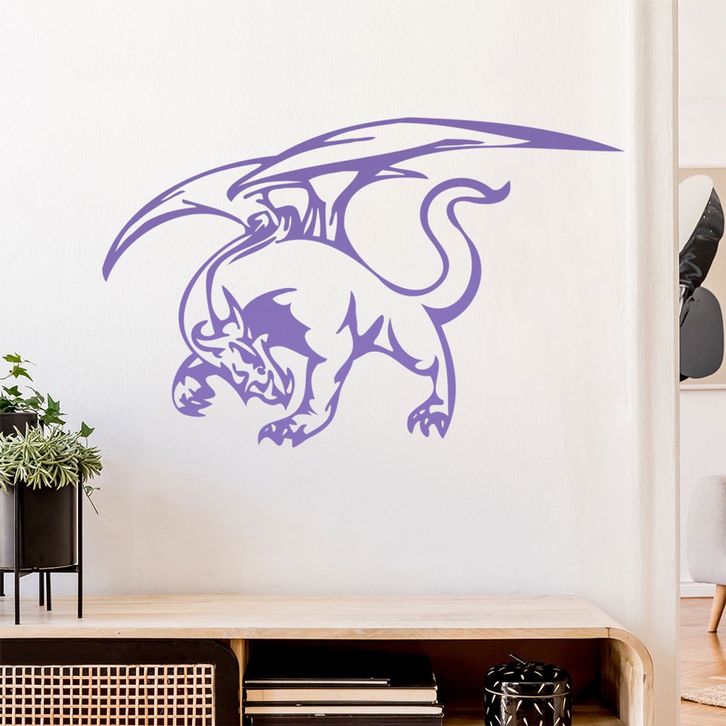 Drachen Kraft Wandtattoo in 6 Größen - Wandaufkleber Wall Sticker - Dekoration, Küche, Wohnzimmer, Schlafzimmer, Badezimmer