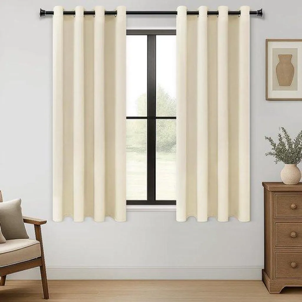 Rideaux occultants pour chambre d'enfant beige 140x160 cm 63 gouttes