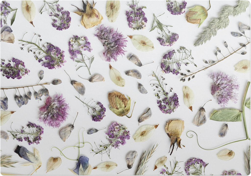 Trockenblumen-Puzzle – Bodenschutzmatte – Stuhlunterlage 100x100 cm – Rutschfest – Hartbodenmatte