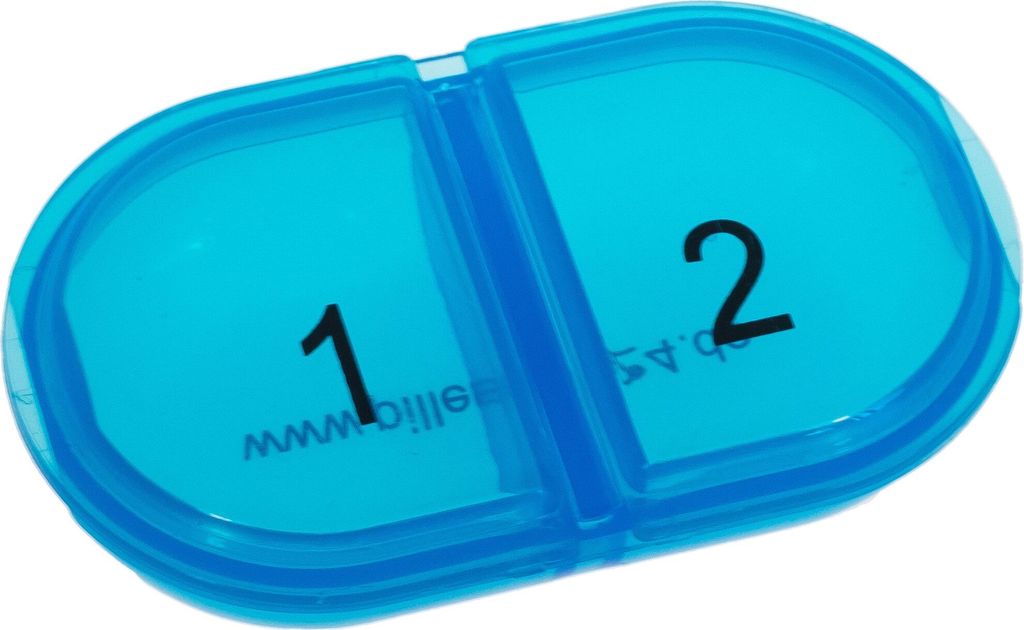 VANLO Tagespillendose DUO mit zwei Fächern in Blau