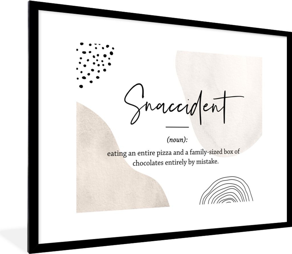 MuchoWow Gerahmtes Poster Sprichwörter - Snaccident - Zitate - Wörterbuch - Snaccident Definition 80x60 cm - Poster mit Schwarzem Bilderrahmen ...