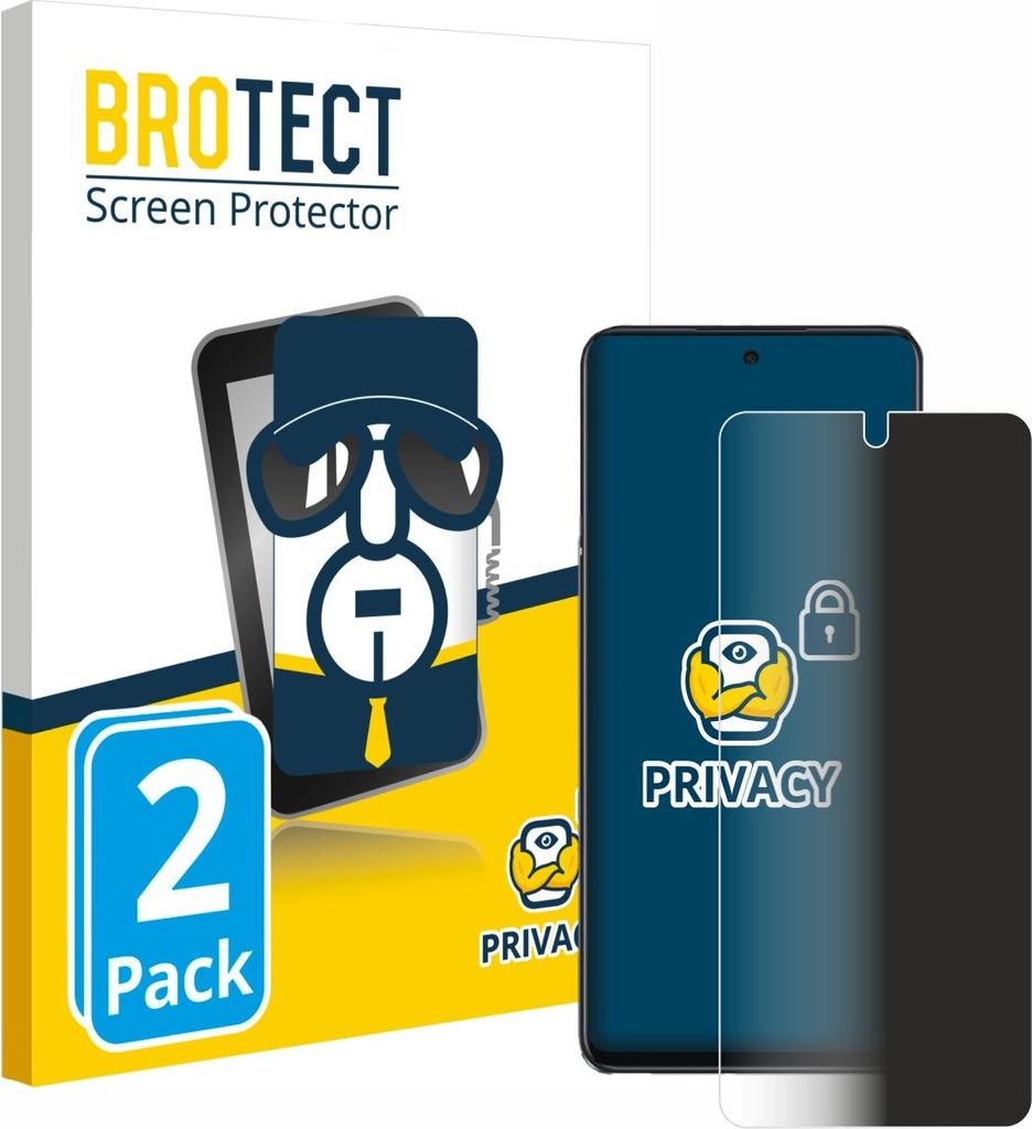 2x BROTECT Sichtschutzfolie für Oppo A40 Anti-Spy Privacy Sichtschutz Blickschutz Folie Blaulicht-Schutz