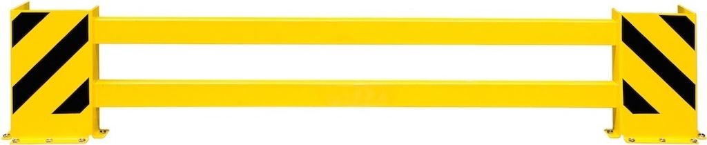 PROREGAL Längenverstellbare Regalschutz-Planke mit Anfahrschutzwinkel | Regalstirnschutz Doppelregal-Set | HxBxT 50x230-270x19cm | Kunststoffbesch...