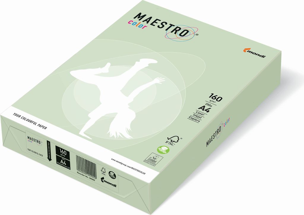 MAESTRO COLOR 9417-GN27A16S Kopierpapier MAESTRO Color Pastell, A4, 160g/m², 250 Blatt, grün