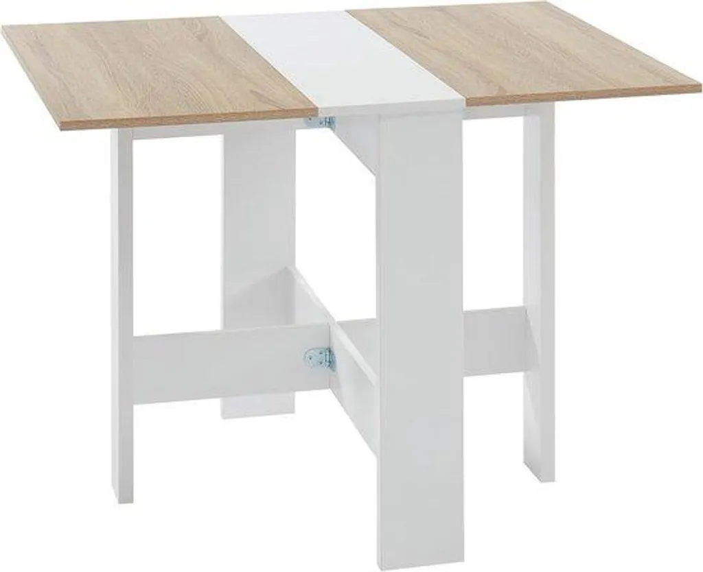 Table à manger en chêne blanc 104x76 cm pour 4 personnes