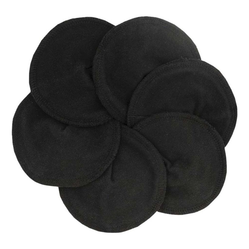 ImseVimse Nursing Pads Stilleinlagen Organic kbA Baumwolle, 3 Paar Black (Schwarz), 12cm