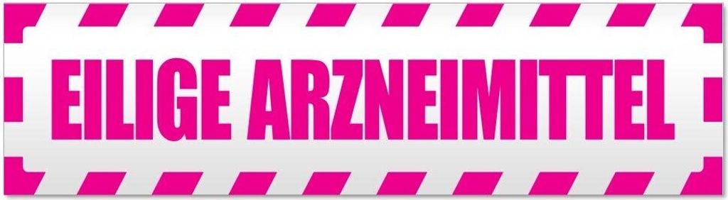 Kiwistar - Autoaufkleber - Pink - 20 x 5,3 cm - Eilige Arzneimittel gestreift - Hinweis Aufkleber Sticker für Auto, Kfz, Fahrrad, PKW, LKW