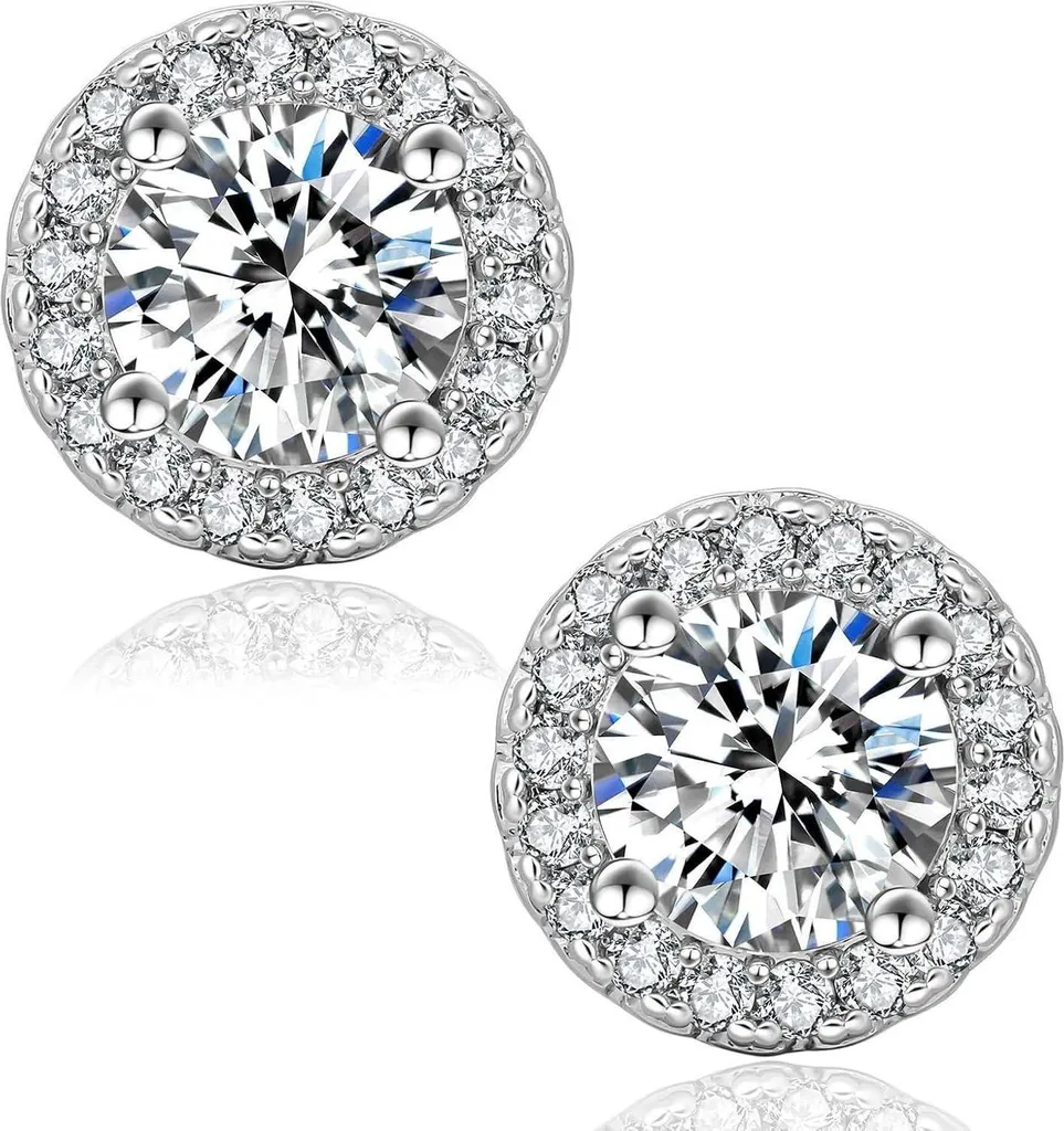 Orecchini Punto Luce Moissanite KRKC&CO 1.0ct VVS1 Argento 925