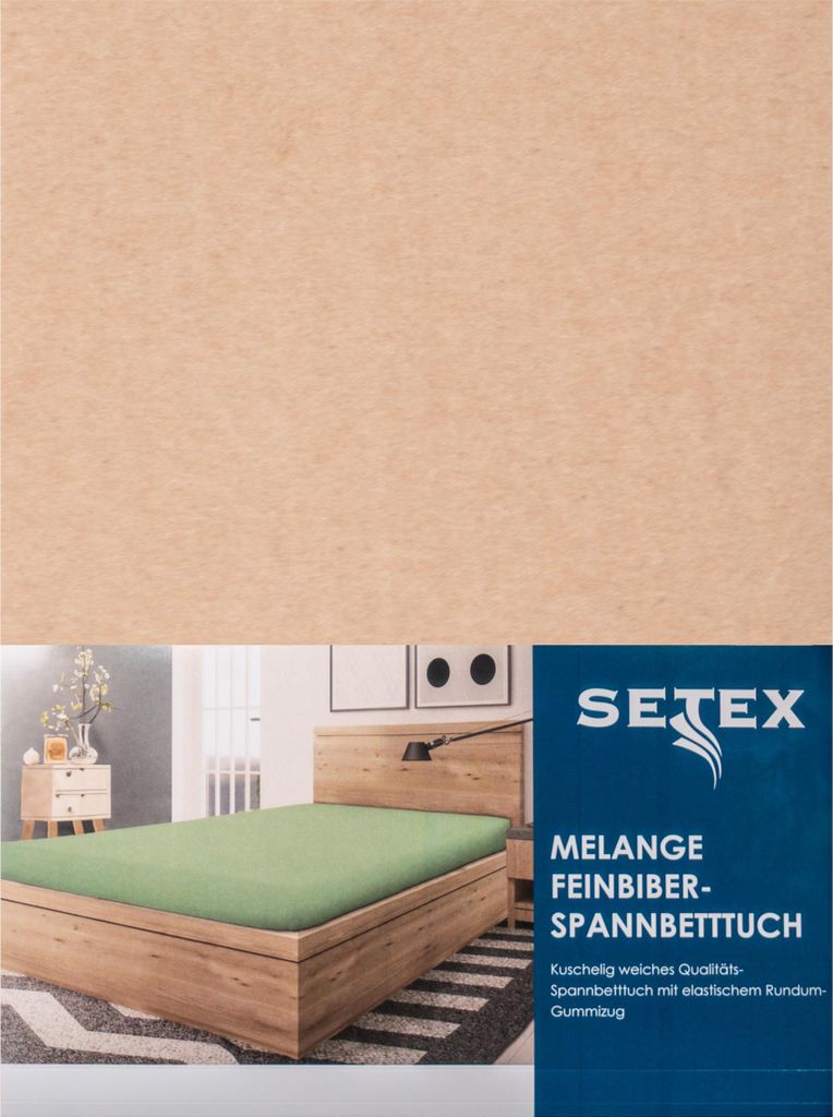 Setex Feinbiber Spannbettlaken 90-100 x 200 cm taupe Produktbild 